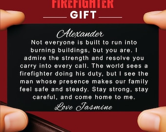 Personalized Firefighter Gift Custom Firefighter Metal Wallet Card Gift Fireman Firefighter Graduation Gift Firefighter Dad Retirement Gift
