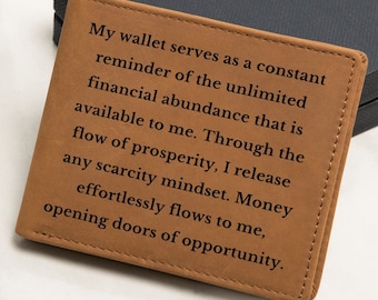 Engraved Leather Wallet Gift for Son: Manifestation Inspiration
