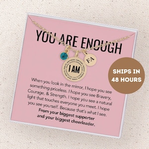 Graduation Gift For Women, You Are Enough Pendant, Inspirational Gift, Motivational Gift Motivation Gift,  Inspirational Necklace, Grad Gift