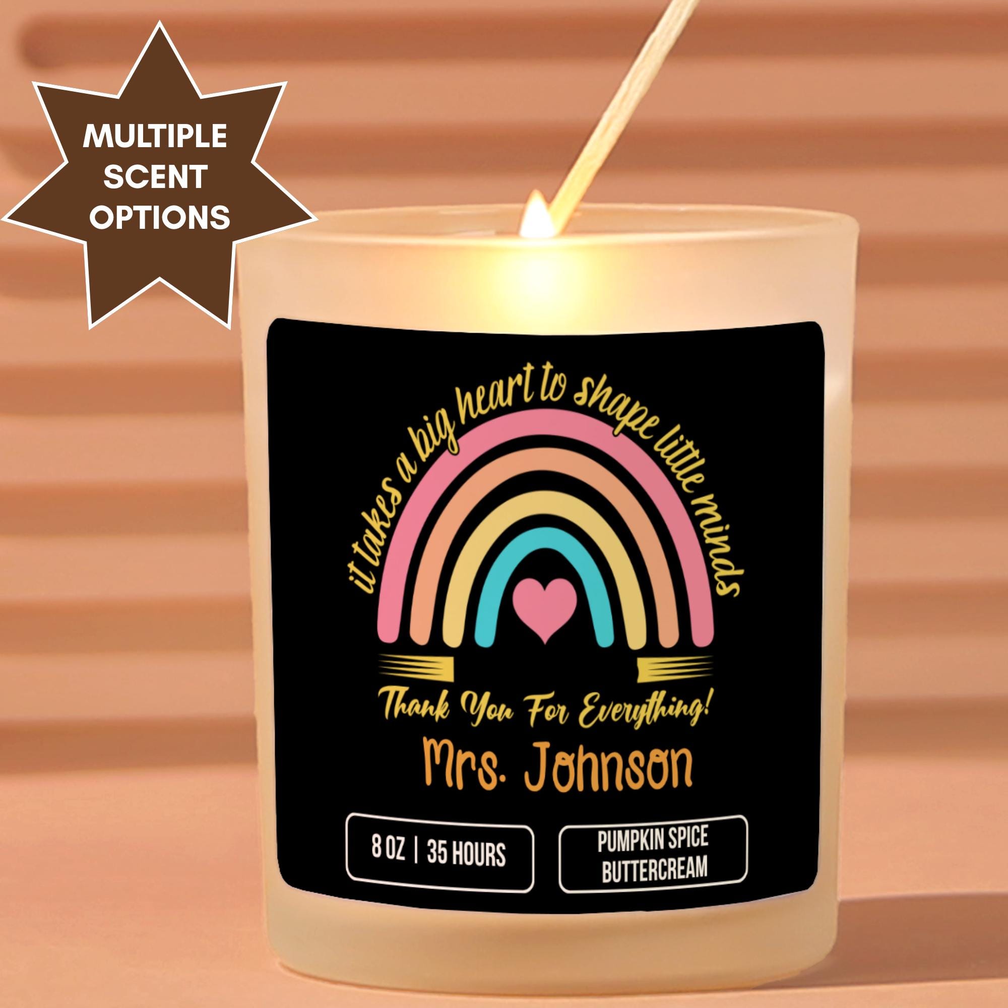 Personalized Teacher Appreciation Gift Candle Teacher Year End Gift for ...