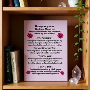 ho'oponopono prayer watercolor postcard set hawaiian self love gift mindfulness inspiration motivation self care wall art collection — set of curated mini prints each pairing one line of the prayer with island imagery, perfect for framing as a gallery wall or gifting as a self‑care starter bundle.