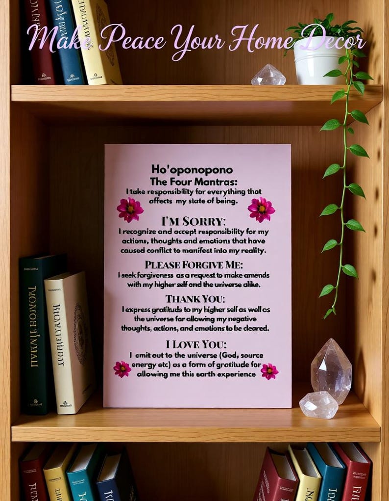 ho'oponopono prayer watercolor postcard set hawaiian self love gift mindfulness inspiration motivation self care wall art collection — set of curated mini prints each pairing one line of the prayer with island imagery, perfect for framing as a gallery wall or gifting as a self‑care starter bundle.