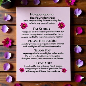 ho'oponopono prayer engraved wood wall art hawaiian self care gift self love mindfulness motivation gift — solid koa wood plaque hand‑engraved with the four Ho'oponopono lines and a small carved ʻokina symbol, finished with natural oil to highlight grain and island heritage.