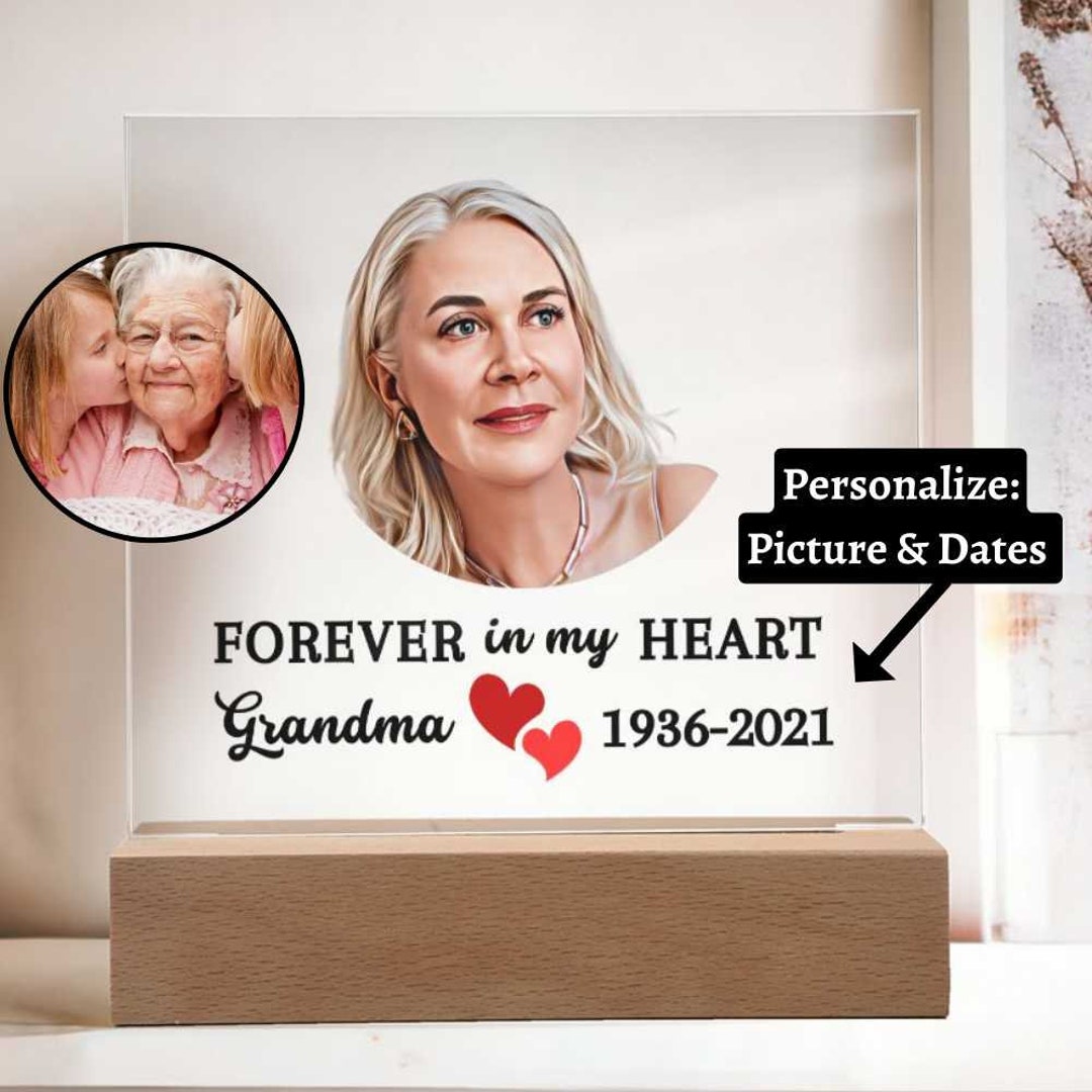 Personalized Memorial Gift I Forever in My Heart I Grandpa in Heaven I Family Memorial Acrylic