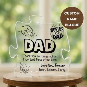 Personalized Acrylic Dad Plaque with Wood Base, Fathers Day Gift For Dad, Gift for Father, Fathers Day Gift From Daughter, Papa Grandpa Gift