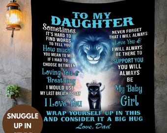 Daughter Gift From Dad Blanket, Daughter Gift From Mom Daughter Gift, Daughter Birthday Gift, Daughter Christmas Gift For Daughter Blanket