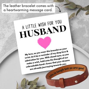 Secret Message Personalized Leather Bracelet Gift, Personalized Bracelet Gift For Husband, Custom Leather Bracelet, Valentines Day Gift