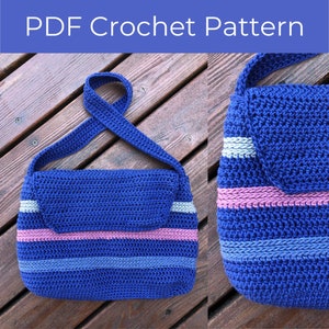 PATRÓN Bolso Out the Door a crochet, patrón bolso a crochet, patrón bolso a rayas, patrón bolso con solapa a crochet, patrón bolso a crochet