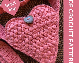 Crochet Heart Bag Pattern - Valentine's Day Crossbody Purse (PDF Pattern)