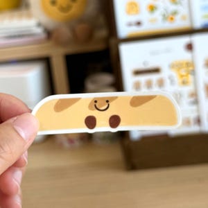 Cute Bakery Baguette Vinyl Sticker // Jellycat Inspired Bread Sticker, Water Bottle Laptop Phone Sticker, Kawaii Cartoon Stationery Gift