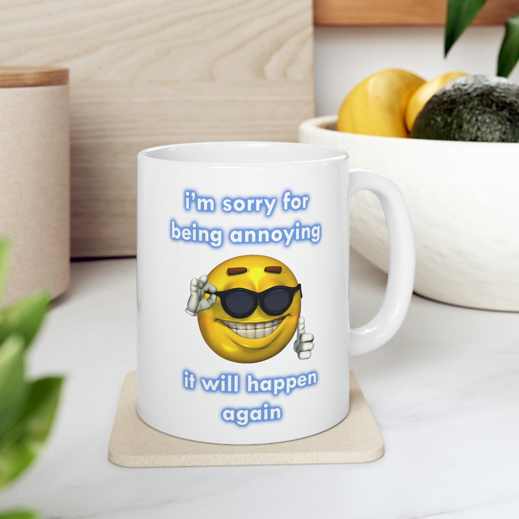 Meme Enjoyer Funny Moai Emoji - Funny Quotes - Mug