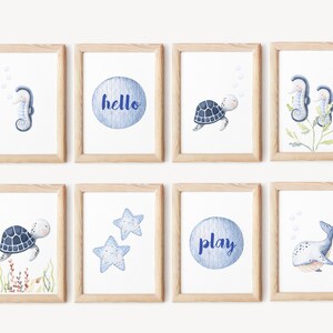 Ocean Watercolor Animals Bundle - Nursery Decor - Wall Art Print - DIGITAL FILE DOWNLOAD