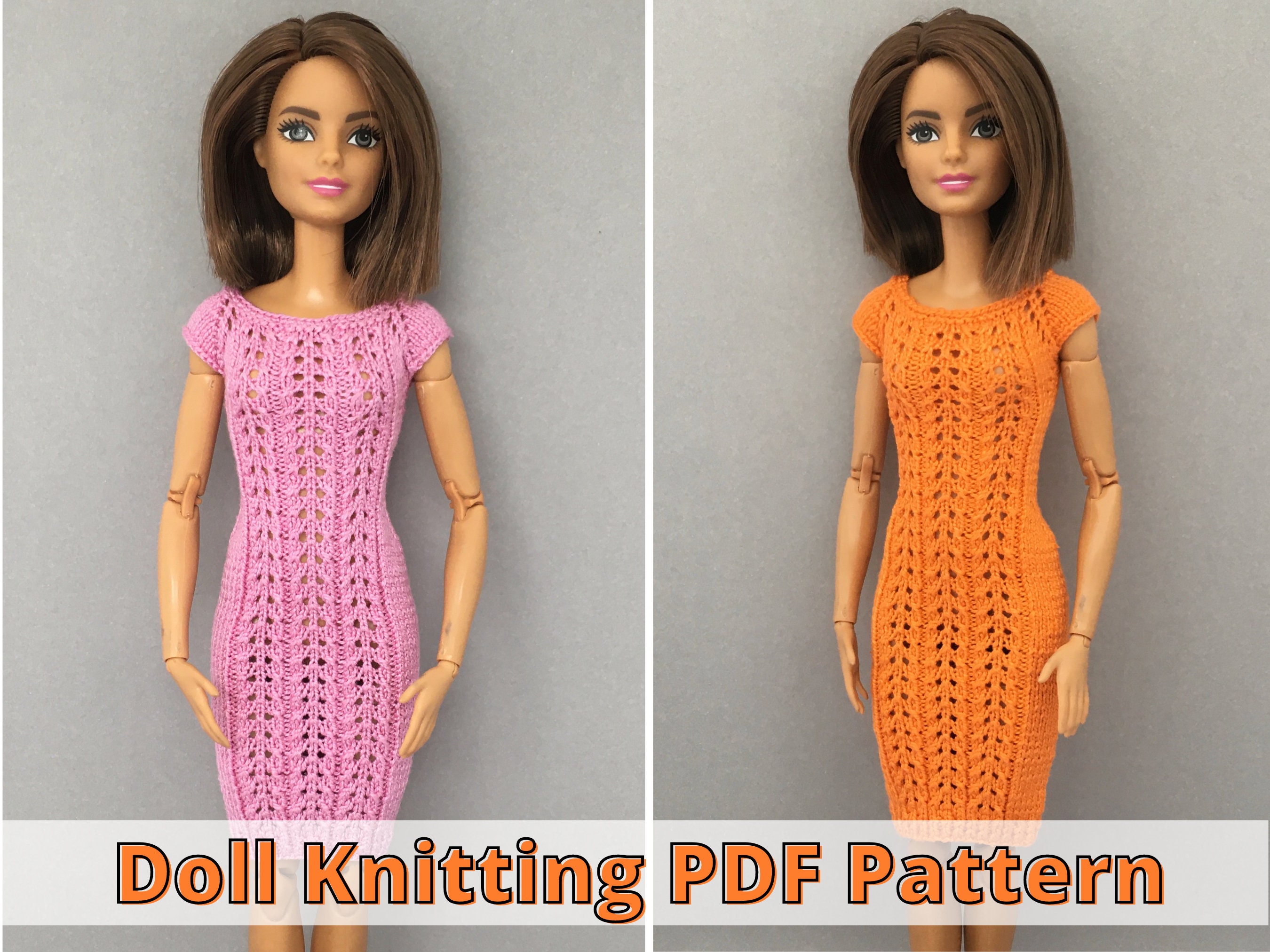 Dress Knitting Pattern for Barbie Doll 115 Inch Doll Etsy UK