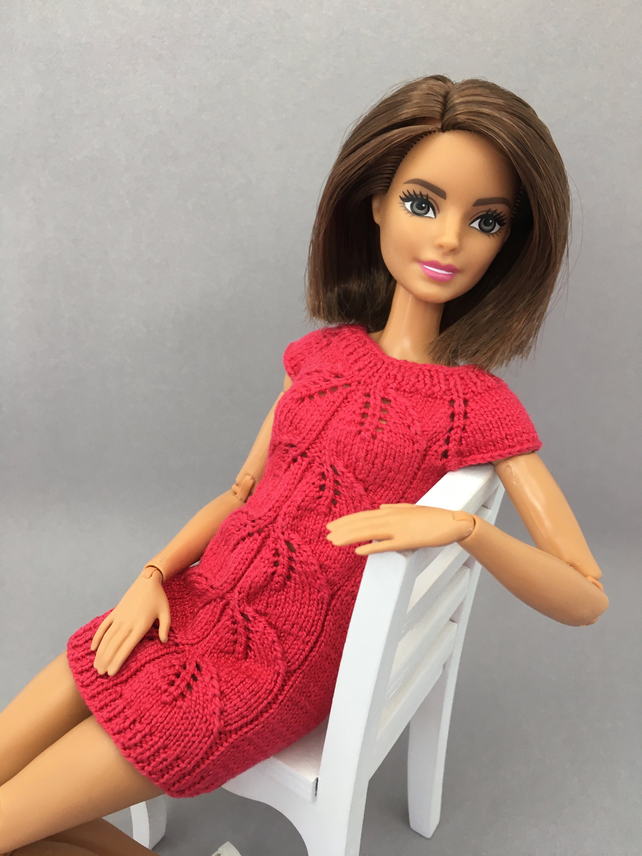 Dress Tunic Knitting Pattern for Barbie Doll, 11,5 Inch Doll Clothes