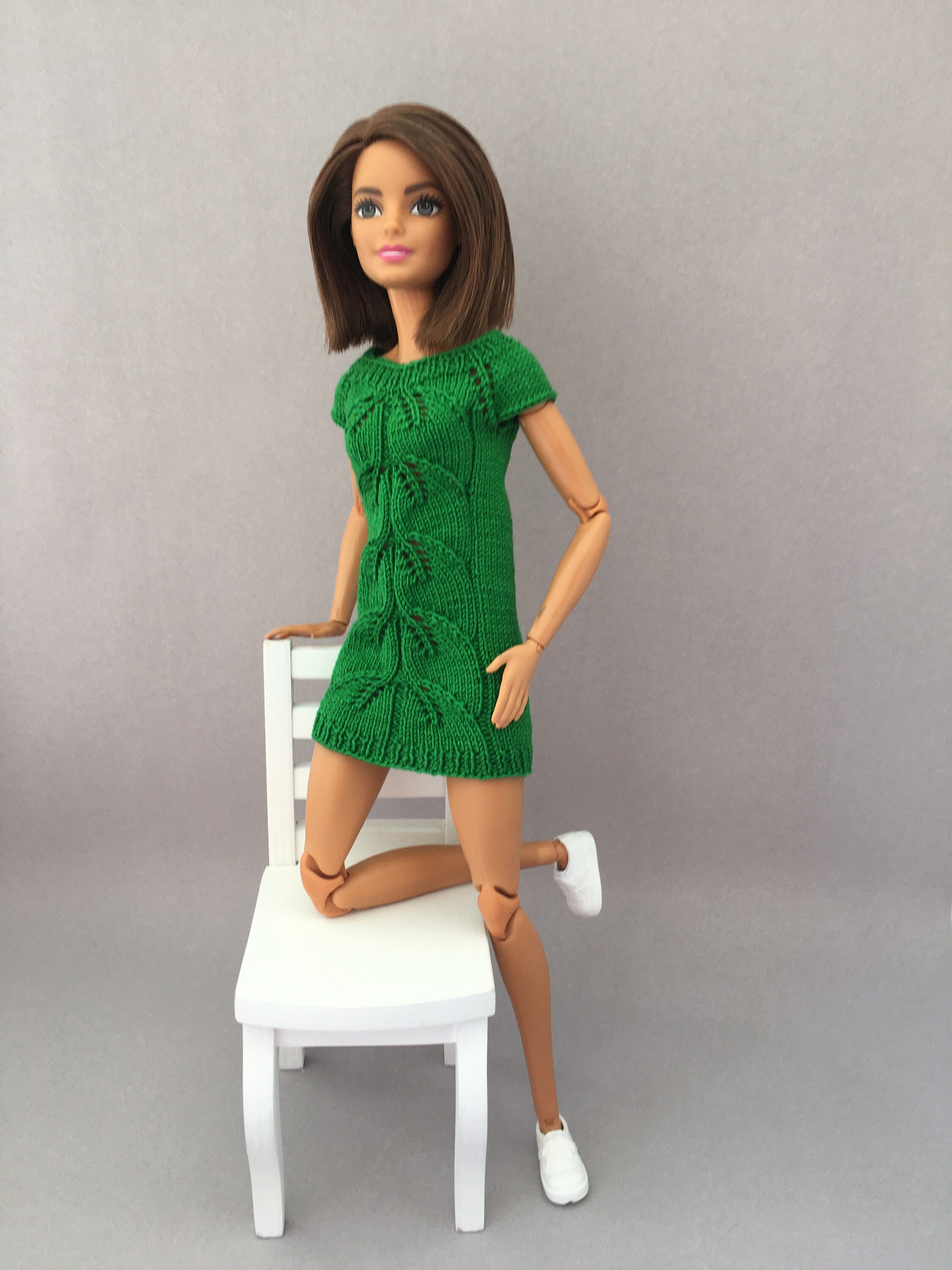 Dress Tunic Knitting Pattern for Barbie Doll, 11,5 Inch Doll Clothes