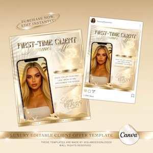 Luxury Summer Offer Canva Template, Editable Gold & Beige Instagram Post, Beauty Salon, Holiday Flyer, Vacation, Beauty Social Media Content