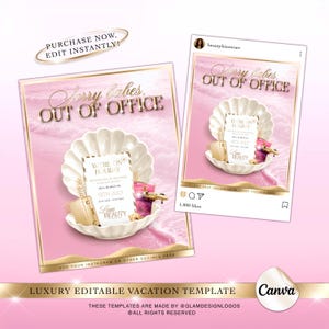 Luxury Summer Vacation Canva Template, Editable Gold & Pink Instagram Post, Beauty Salon, Holiday Flyer, Beauty Social Media Content