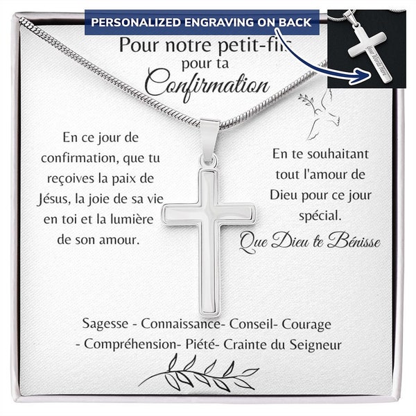 Cadeau de confirmation français pour petit-fils, sacrement de confirmation, cadeau de confirmation, français, petit cadeau