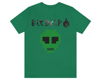 BitDrip Galaxy Green Alien Unisex Jersey Short Sleeve Tee