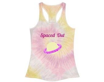 BitDrip Spaced Out Planet Tie Dye Racerback Tank Top