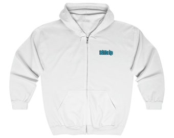 BitDrip PRIDE Pink Triangle ALWAYS LIT Unisex Heavy Blend™ Full Zip Hooded Sweatshirt