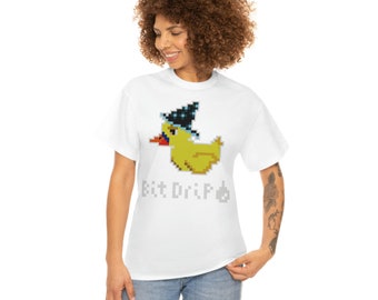 BitDrip Classic Collection Wizard Duck T-shirt unisexe en coton épais