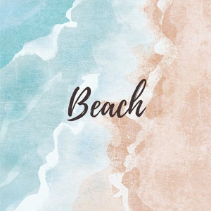 Blue Cream Abstract Beach Poster