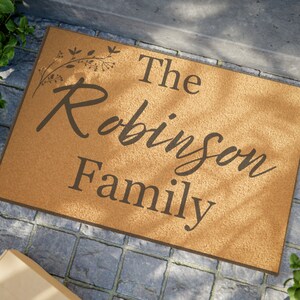 Custom Family Name Door Mat | Wedding Gift | Personalized Custom Doormat | Closing Gift | Welcome Doormat | Front Door Mat | Monogram Rug