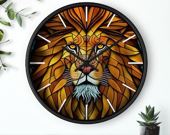 Lion Wall Clock:  Artistic Timepiece for Wildlife Enthusiasts | Unique Home Decor, Wall Clock Unique, Artful Clocks