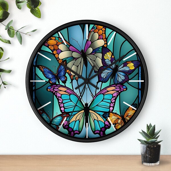 Butterfly Clock Etsy
