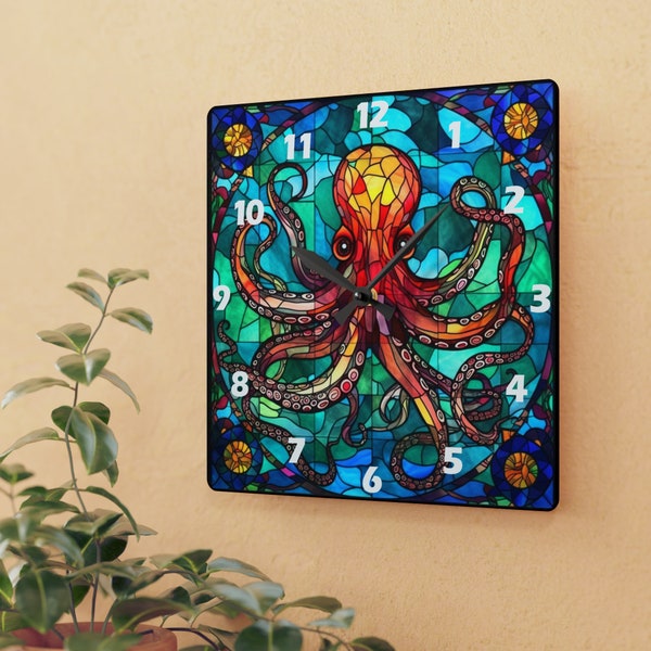 Horloge murale en acrylique Octopus : un garde-temps à l'élégance artistique