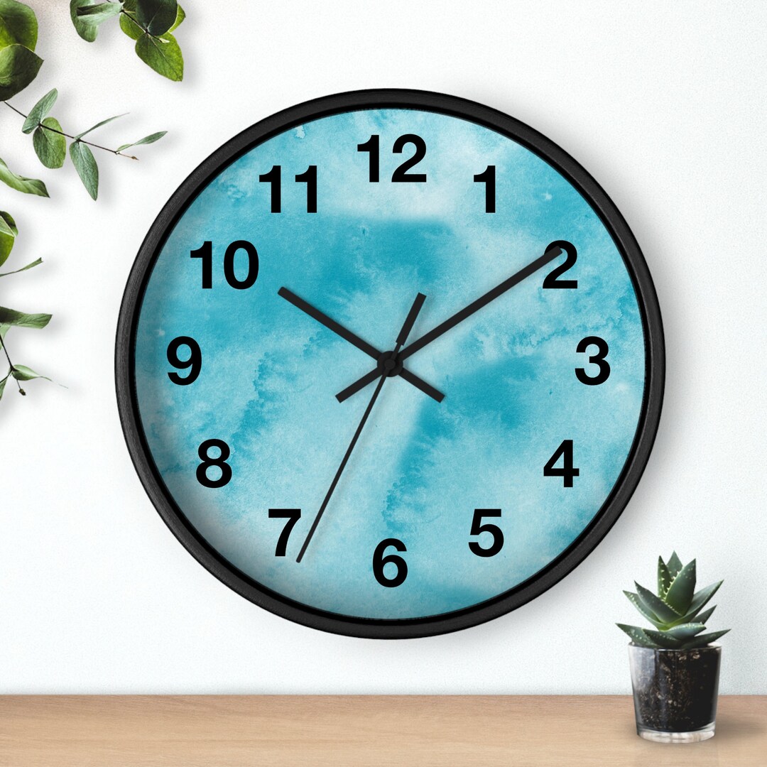 Blue Minimalist Wall Clock Minimalist Home Decor Unique Etsy
