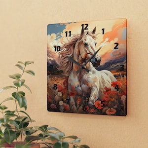 Acrylic Horse Wall Clock for Farmhouse Decor, Horse Decor Artful Clocks