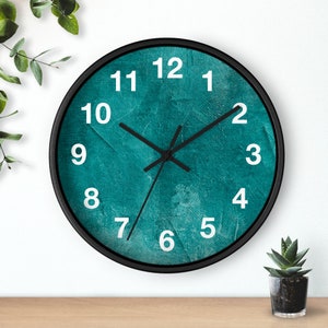 Teal Minimalist Wall Clock - Modern and Elegant Timepiece for Home Decor