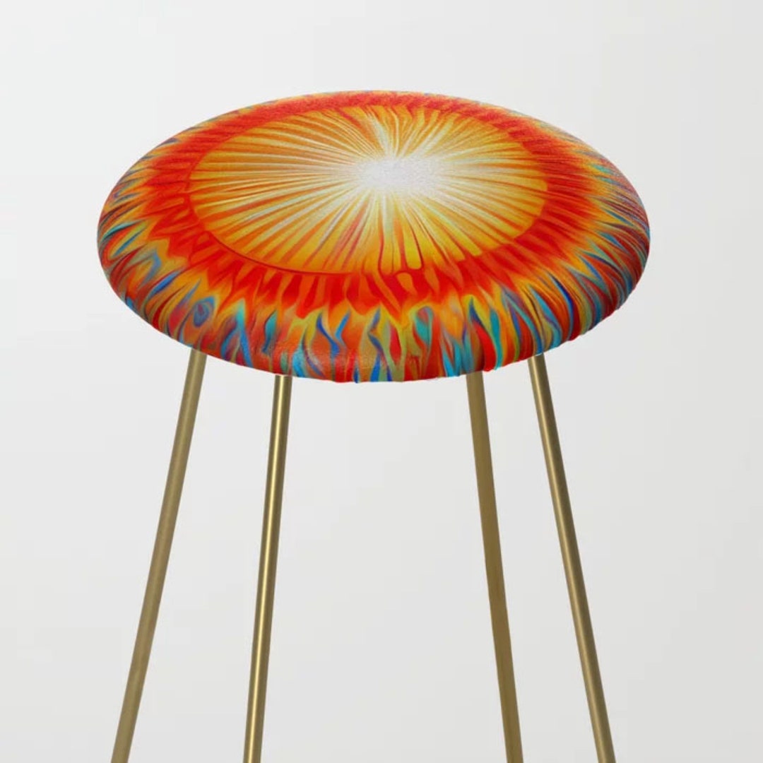 Designer Counter Stool Cosmic Stool Abstract Sunrise Etsy