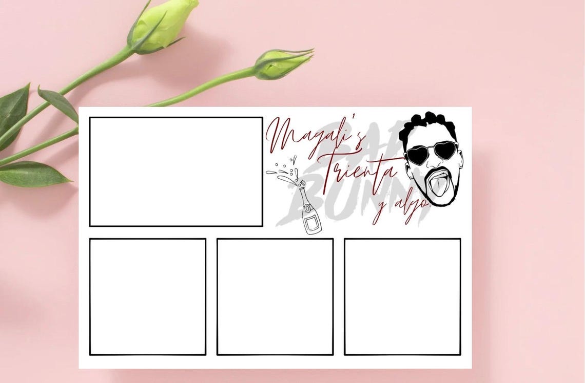 Bad Bunny Photo Booth Template: Editable Canva Design (digital Download ...