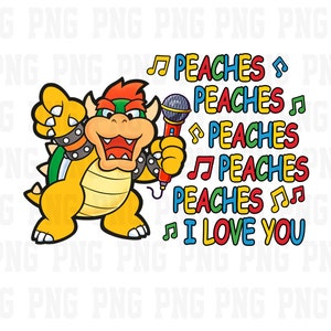 Super-Mario Peaches Peaches Peaches Song Png Svg, Princess Peach Png, Luigi Png, KidDigital Download