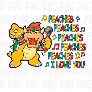 Super-Mario Peaches Peaches Peaches Song Png Svg, Princess Peach Png, Luigi Png, KidDigital Download