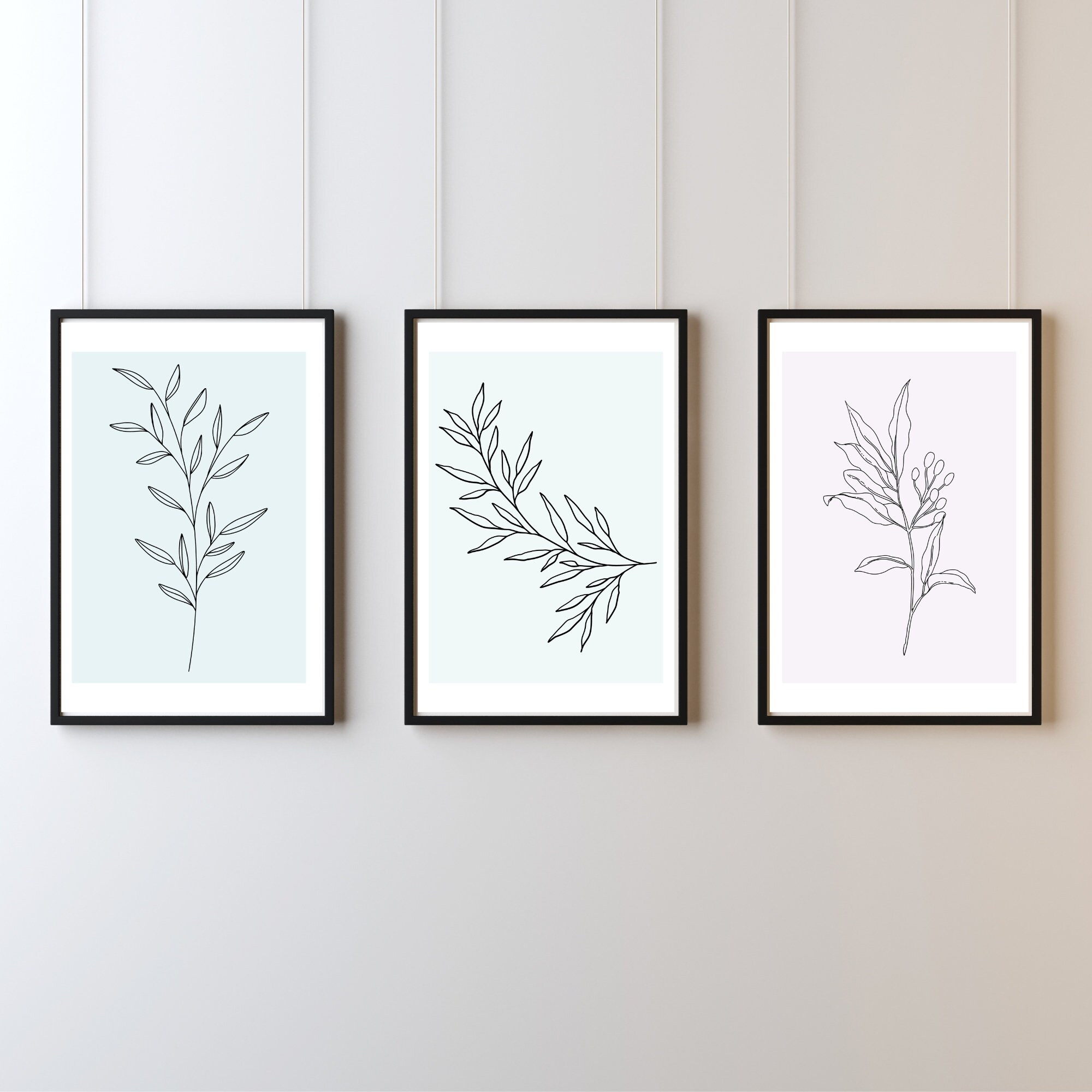 Minimalist Digital Wall Art, Printable Wall Art Botanical Line ...
