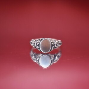 指輪・リング Flower Signet Ring #8470 Flower Signet Ring, Vintage Style Engagement Ring Set