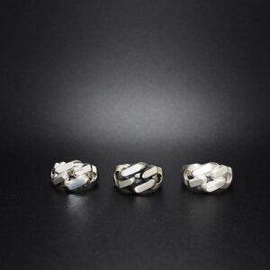 Chunky Chain Sterling Silver Ring, Bold Handmade Statement Rings