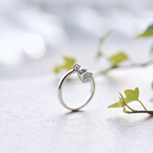 Rose Dangling Ring, Flower Ring for Women, 925 Sterling Silver Ring Women, Flower Statement Ring, Silver Floral Engagement Ring