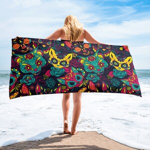 Cat Lovers Beach Towel Cat Towel Cat Lady Towel For Cat Lover Gift For Cat Lover Cat Beach Towel Beach Apparel Cat Beach Accessories