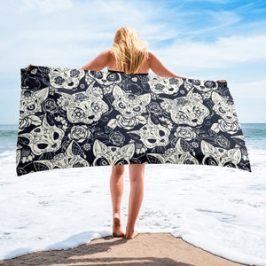 Cat Lovers Beach Towel Cat Towel Cat Lady Towel For Cat Lover Gift For Cat Lover Cat Beach Towel Beach Apparel Cat Beach Accessories