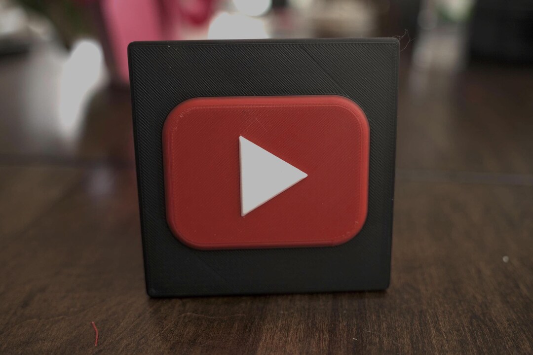 Youtube Play Button Homage Desktop Art - Sign - Sculpture - 3D Print ...