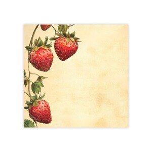 Strawberries Post-it® Note Pad - designer - wild sweet red vine berries, fruit sticky notes, gift for strawberry lovers - 50 sheets, 2 sizes