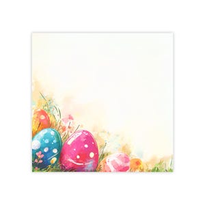 Easter Eggs Post-it® Note Pad - designer - colorful pastel painted holiday sticky notes, gift for easter egg hunt lover - 50 sheets, 2 sizes
