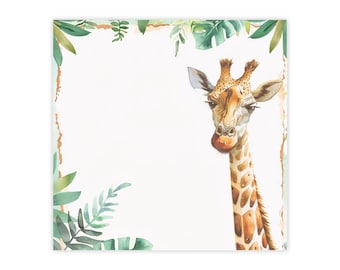 Giraffe Post-it® Note Pads - designer - wild animal safari, watercolor, long neck, camelopard, gift for giraffe lovers - 50 sheets, 2 sizes
