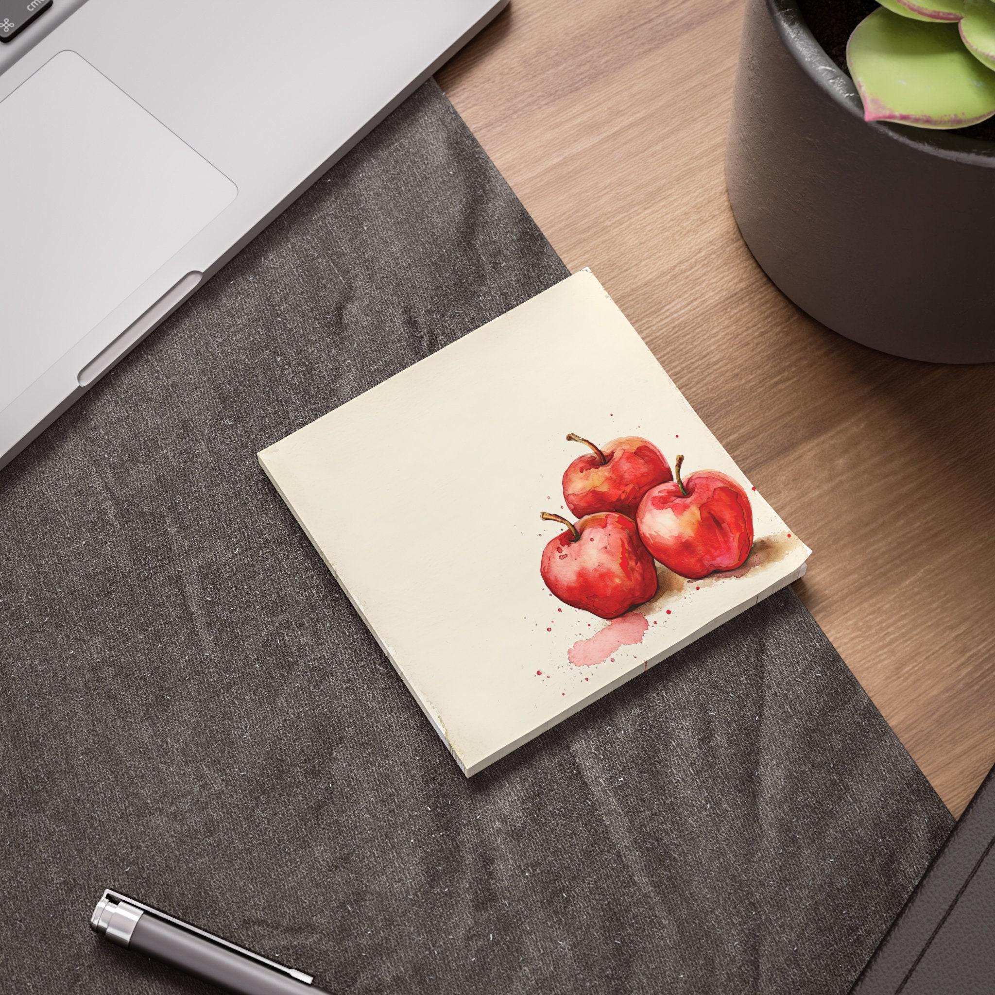 Apple Post-it® Note Pads - Designer - Watercolor Red Juicy Apples ...