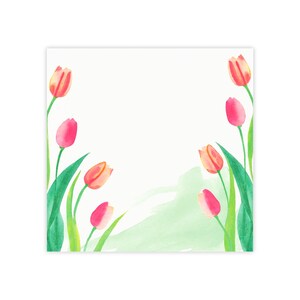 Tulips Post-it® Note Pads - designer - romantic pastel, floral bulbs, soft dreamy, gift for tulip lovers, sticky notes - 50 sheets, 2 sizes
